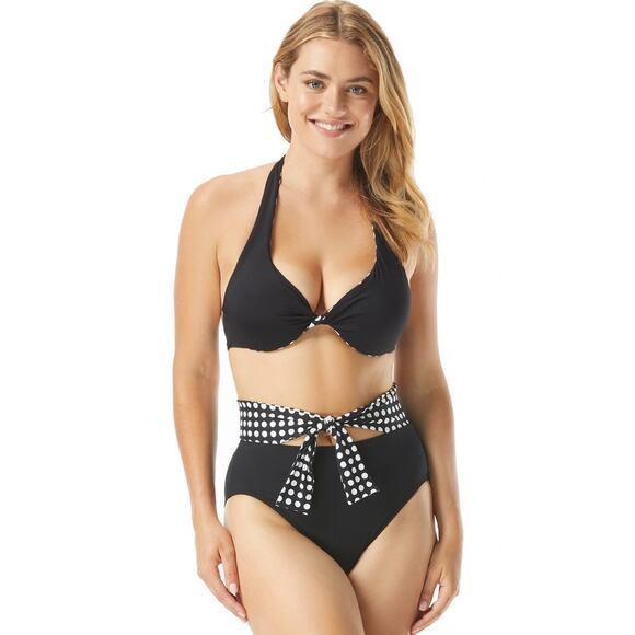 Coco Reef Riviera Dot Verso Twist Reversible UW Bikini Top 32/34DD NWT - Picture 2 of 5